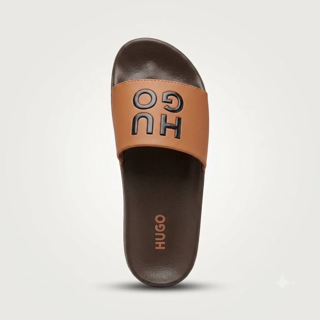 HUGO Signature Comfort Slides – Brown Edition - Image 1
