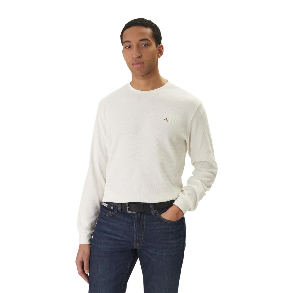 Beige Waffle Long-Sleeve Crew Tee (JOHNYCARRIBEAN) - Image 1